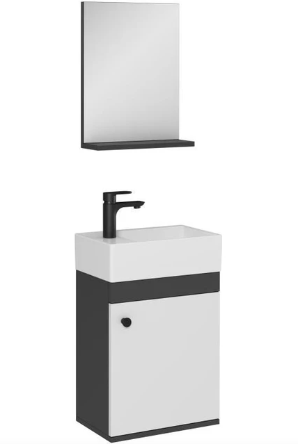 CİTY 45 CM TAKIM DOLAP ANTRASİT BEYAZ SET