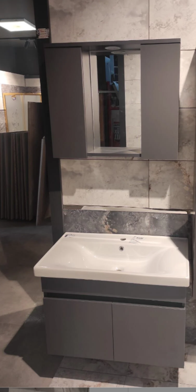 SELEN 80 CM KOMPLE ANTRASİT BANYO DOLABI