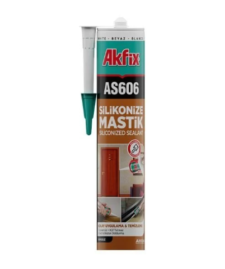 Akfix AS606 Silikonize Akrilik Mastik 500Gr Antrasit Gri (24)