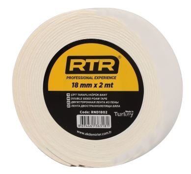 ÇİFT TARAFLI KÖPÜK BANT 18 mm* 2 Mt RTRMAX