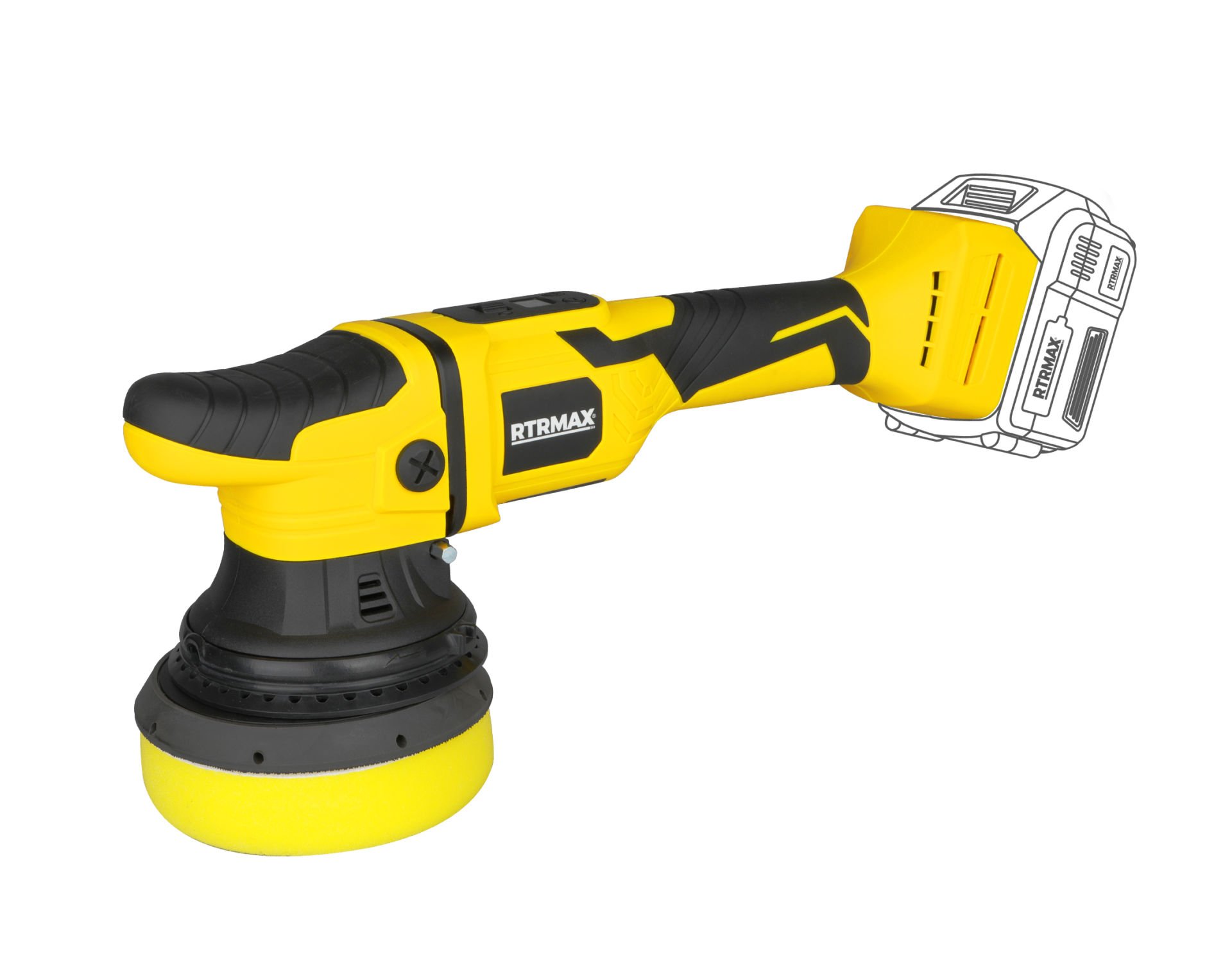 AKÜLÜ ORBİTAL POLİSAJ (KÖMÜRSÜZ) 18V, 125MM *AKÜSÜZ* RTRMAX X-LION