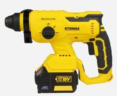 AKÜLÜ ELEKTROPNÖMATİK KIRICI-DELİCİ 18V, 2.2 J, 2X4 AH AKÜ (KÖMÜRSÜZ) RTRMAX X-LİON