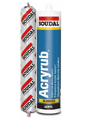 500 GR SOUDAL ACRYRUB SİLİKONİZE MASTİK GRİ