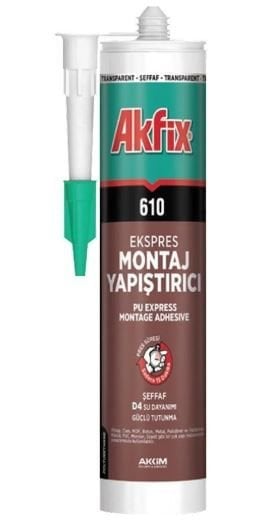 AKFİX 610 PU EKSPRES MONTAJ YAPIŞTIRICI 280Ml ŞEFFAF