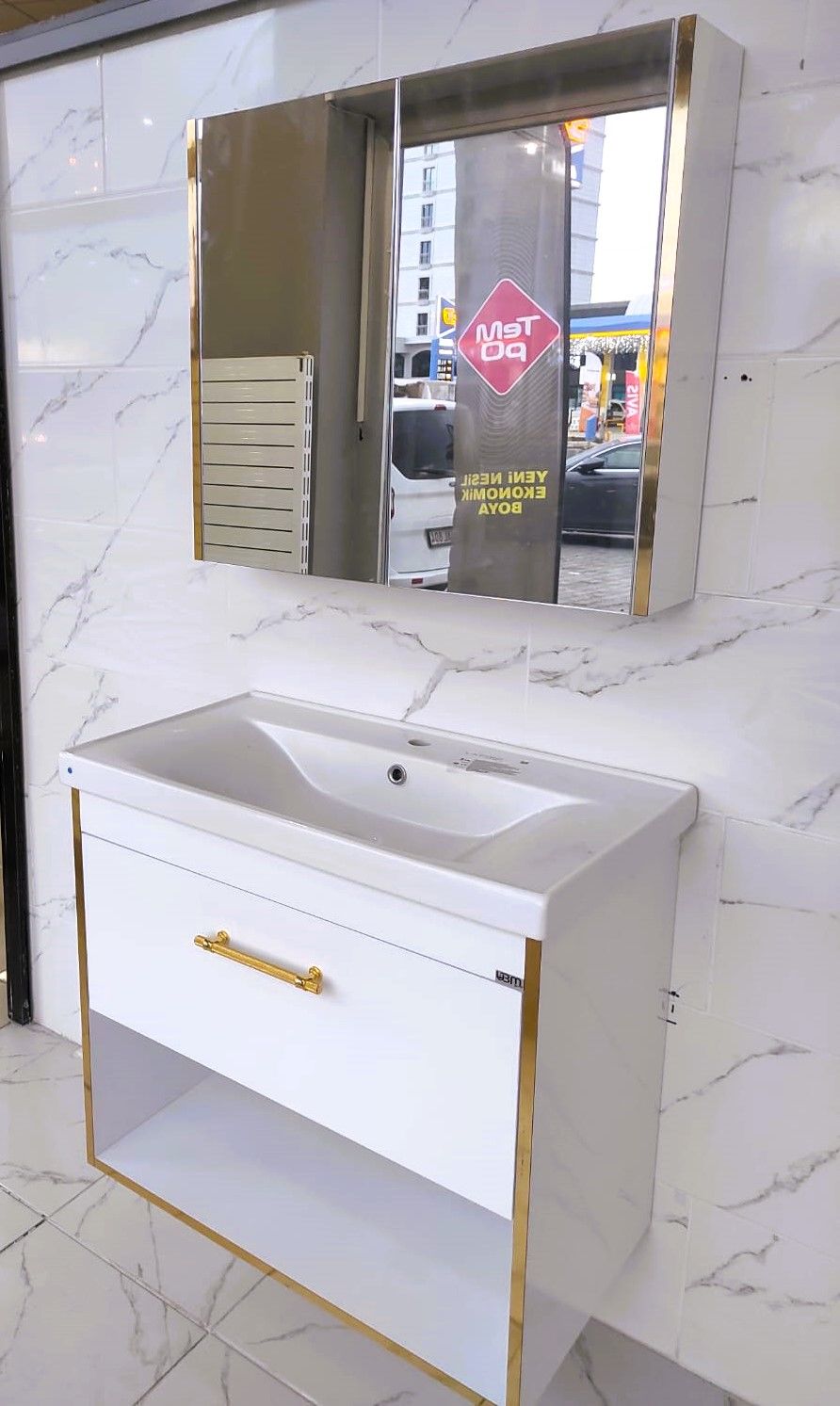 80 CM DOLAP PANDORA TAKIM-BEYAZ ALTIN