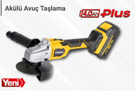 AKÜLÜ AVUÇ TAŞLAMA KÖMÜRSÜZ 115MM 10.000RPM 2x4 Ah PLUS AKÜ HIZLI ŞARJ RTRMAX X-LION