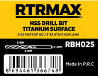 2.5 mm HSS MATKAP UCU TİTANYUM RTRMAX