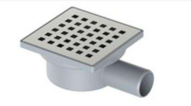 YER SİFONU LİNE 15X15 YAN ÇIKIŞLI ÇAP 50 CM KARE SÜZGEÇ