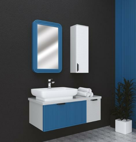 100 CM DOLAP ROOF TAKIM - LIGHT GRİ - BRİLLANT MAVİ
