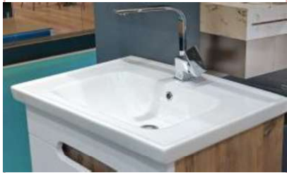 HERA 80 CM ETEJERLİ KARE LAVABO