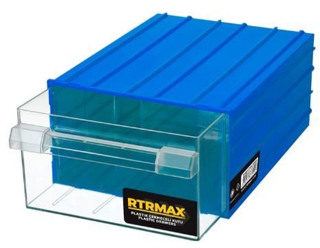 MK-56    PLASTİK ÇİFT ÇEKMECELİ KUTU   MAVİ RTRMAX