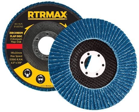 ZİRKONYUM FLAP DİSK MAVİ PASLANMAZ 80 KUM115 mm RTRMAX