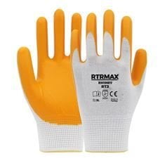 NİTRİL KAPLI POLYESTER ELDİVEN RT3 BEYAZ SARI NO:9 RTRMAX