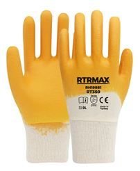 NİTRİL KAPLI POLYESTER ELDİVEN RT5 BEYAZ SARI NO:9 RTRMAX