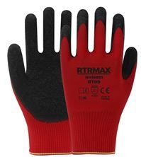 LATEKS KAPLI POLYESTER ÖRGÜ DESENLİ ELDİVEN RT09 KIRMIZI NO:10 RTRMAX
